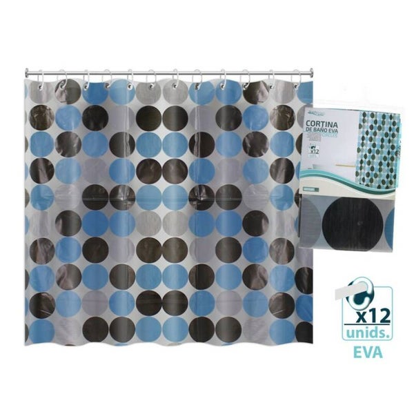 Douche gordijn -blauw/zwart
