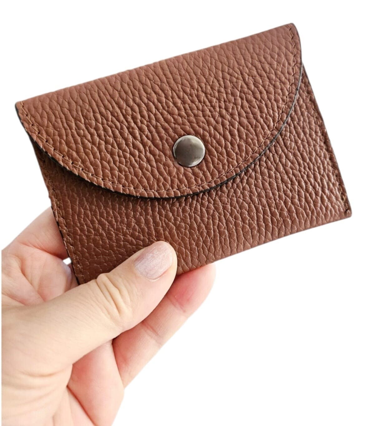 Leder pashouder portemonnee Bruin