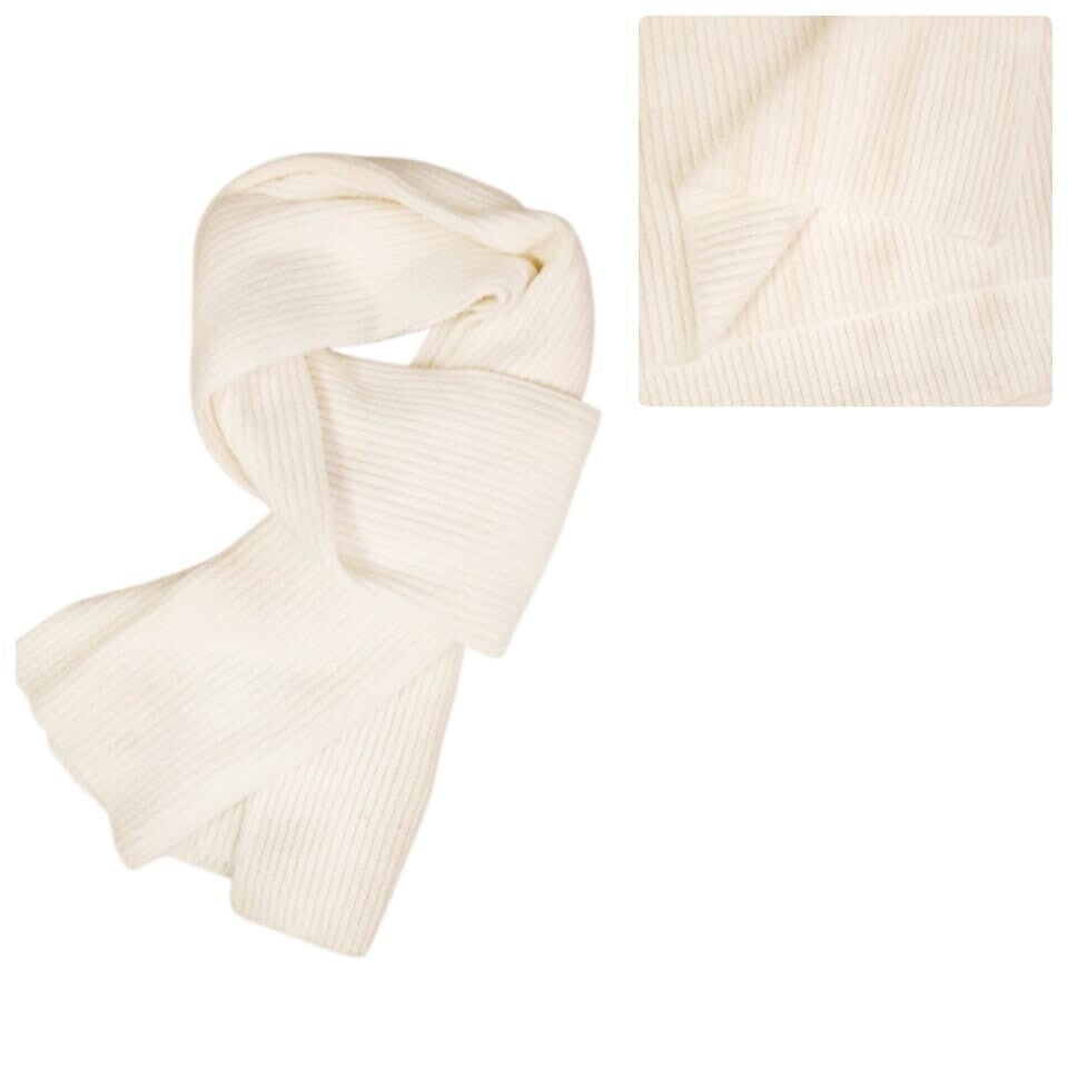 Unisex Gebreide Sjaal wit- Warm en comfort