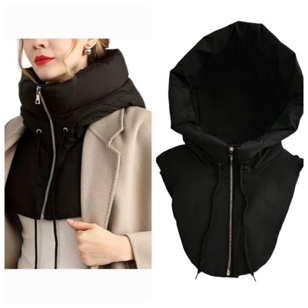 nepkraag met trekkoord - Zwart