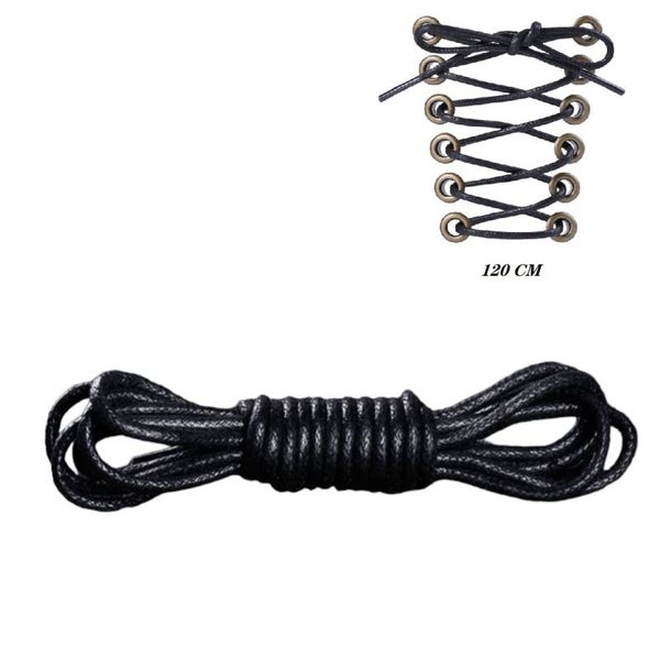 Zwart Gewaxt Schoenen veters- 120 cm - per stuk