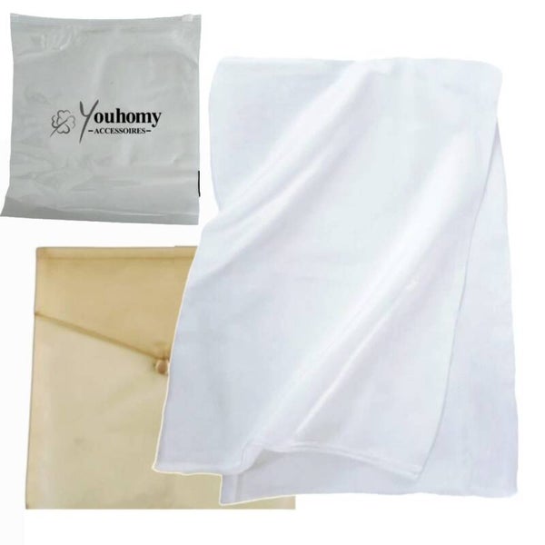 100% Silk langwerpige sjaal- 180x87 cm- Zijde puur wit