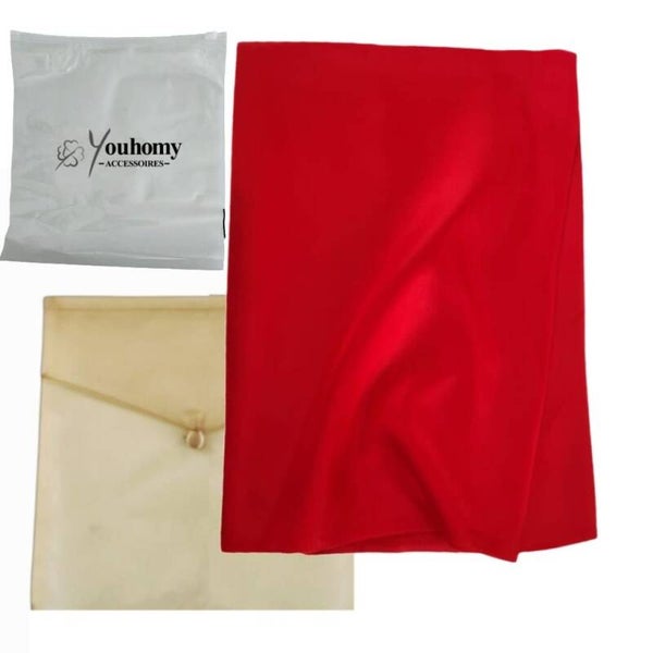 100% Silk langwerpige sjaal- 180x87 cm- Zijde puur Rood