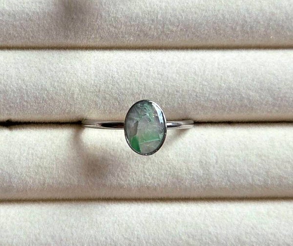 Verstelbare ring | ellips - Groene Jade Illustone
