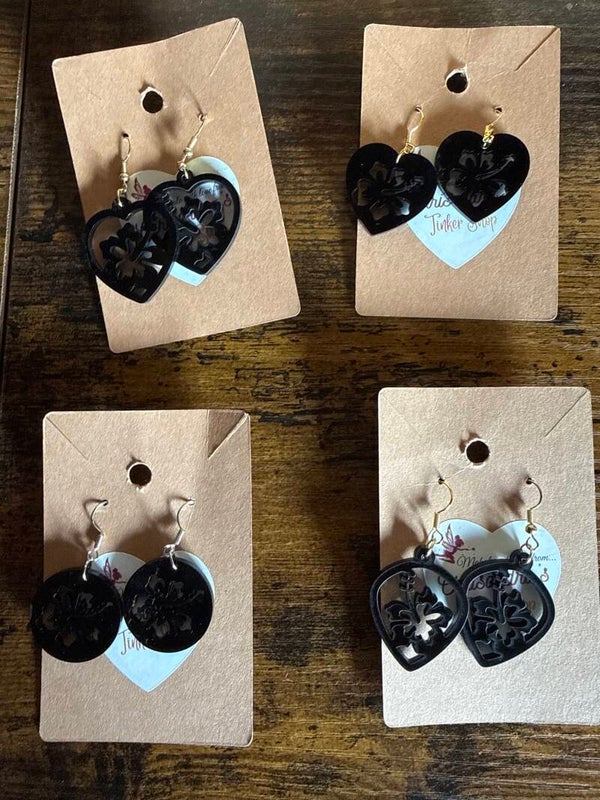 Assorted Black Acrylic Earrings