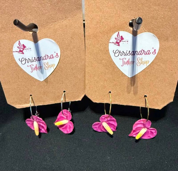 Mini Anthurium Earrings