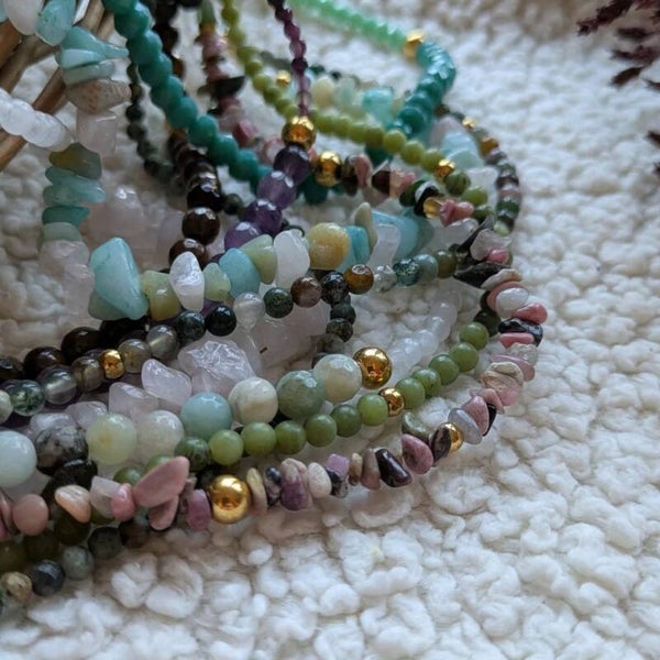 Ketting of armband - Natuursteen & Glas
