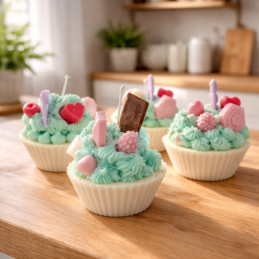 Cupcake Candles Vanille, with suprise topping