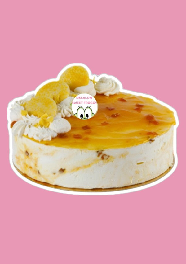 YOGHURT PERZIK WITTE CHOCOLADE IJSTAART