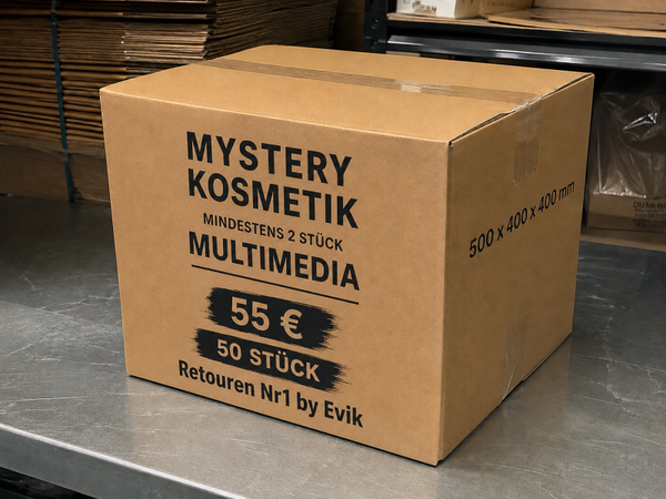 Mystery Kosmetikbox inklusive zwei Teile Multimedia in jedem Paket.