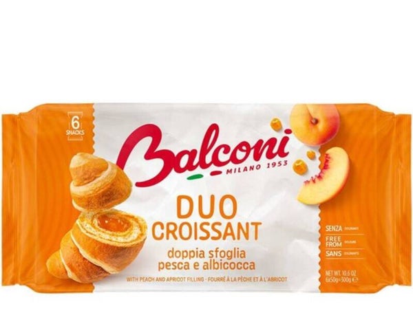 BALCONI : Duo croissant fourré à la pêche et à l'abricot 300g