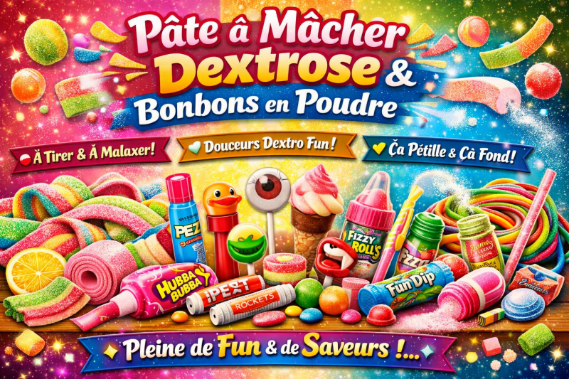 Bonbon pate à macher dextrose bonbon en poudre à petit prix chez lovecandy