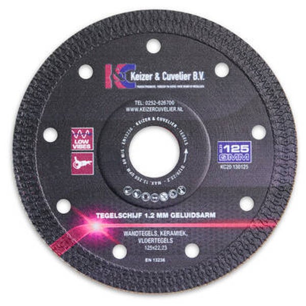 Diamant - Schijf KC 125 1,2 mm Rood (geluidsarm)