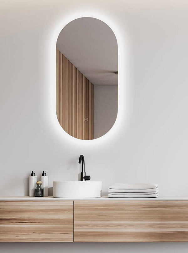 Wiesbaden - Lumia spiegel ovaal met LED, dimbaar en spiegelverwarming
