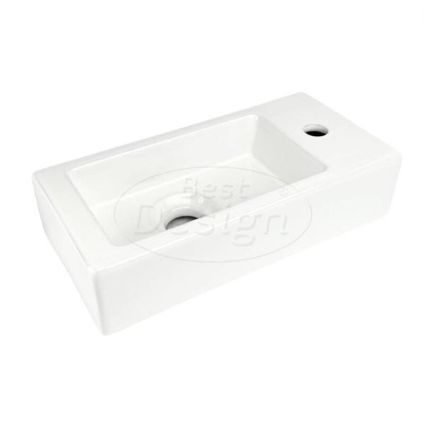 Best Design - Mini-Block fontein Rechts 36x18x9cm Glans-Wit