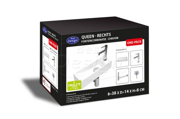 Best Design - One Pack fonteincombinatie Queen Rechts Glans-Wit