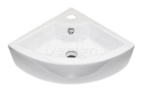 Best Design - Floor hoekfontein 32.5x32.5x13cm Glans-Wit