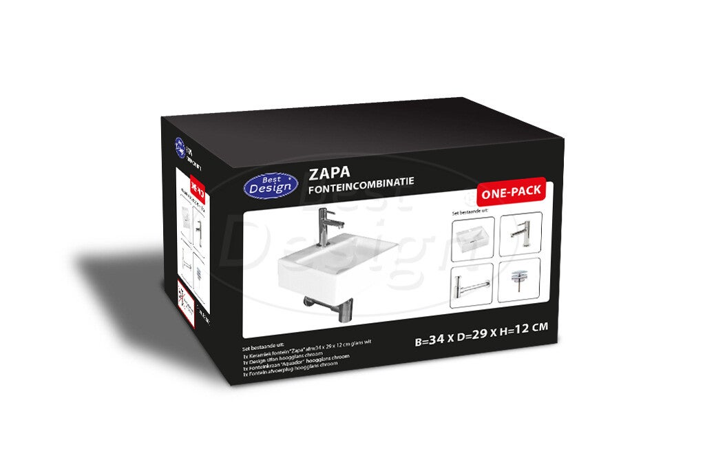 Best Design - One Pack fonteincombinatie Zapa Glans-Wit