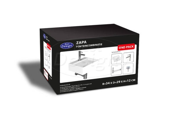 Best Design - One Pack fonteincombinatie Zapa Glans-Wit