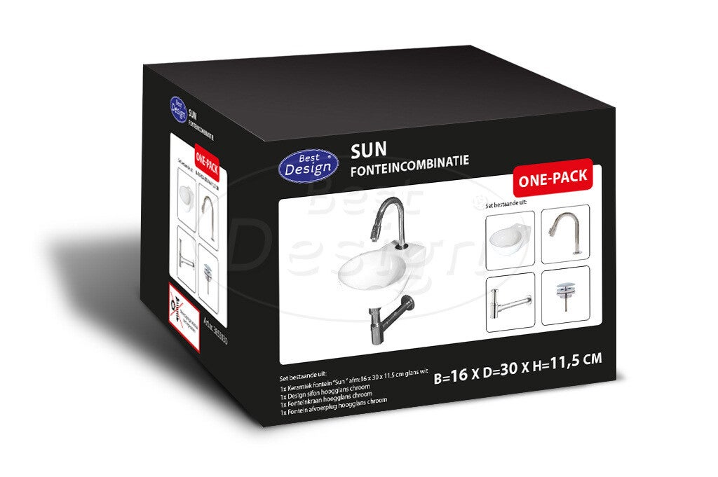 Best Design - One Pack fonteincombinatie Sun Glans-Wit