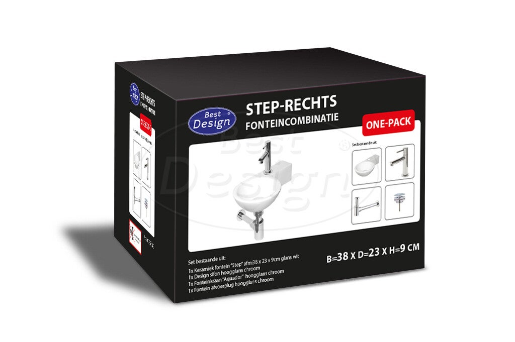Best Design - One Pack fonteincombinatie Step Rechts Glans-Wit
