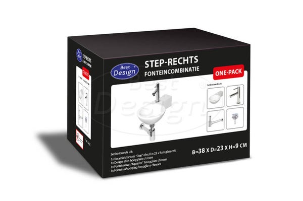 Best Design - One Pack fonteincombinatie Step Rechts Glans-Wit