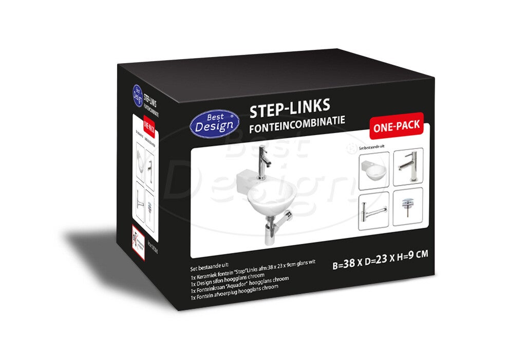 Best Design - One Pack fonteincombinatie Step Links Glans-Wit