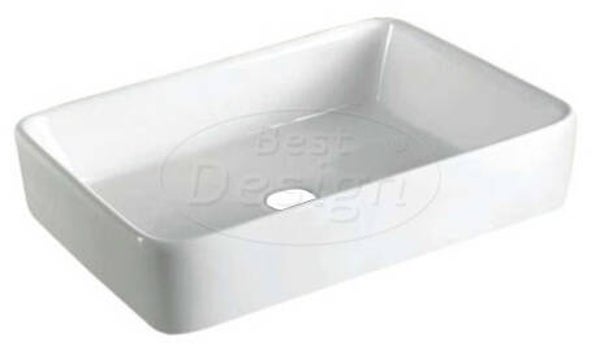 Best Design - Vlak opbouw wastafel 60x40x11cm Glans-Wit