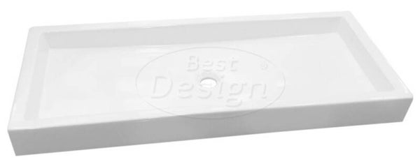 Best Design - Proba opbouw wastafel 100x45x9cm Glans-Wit