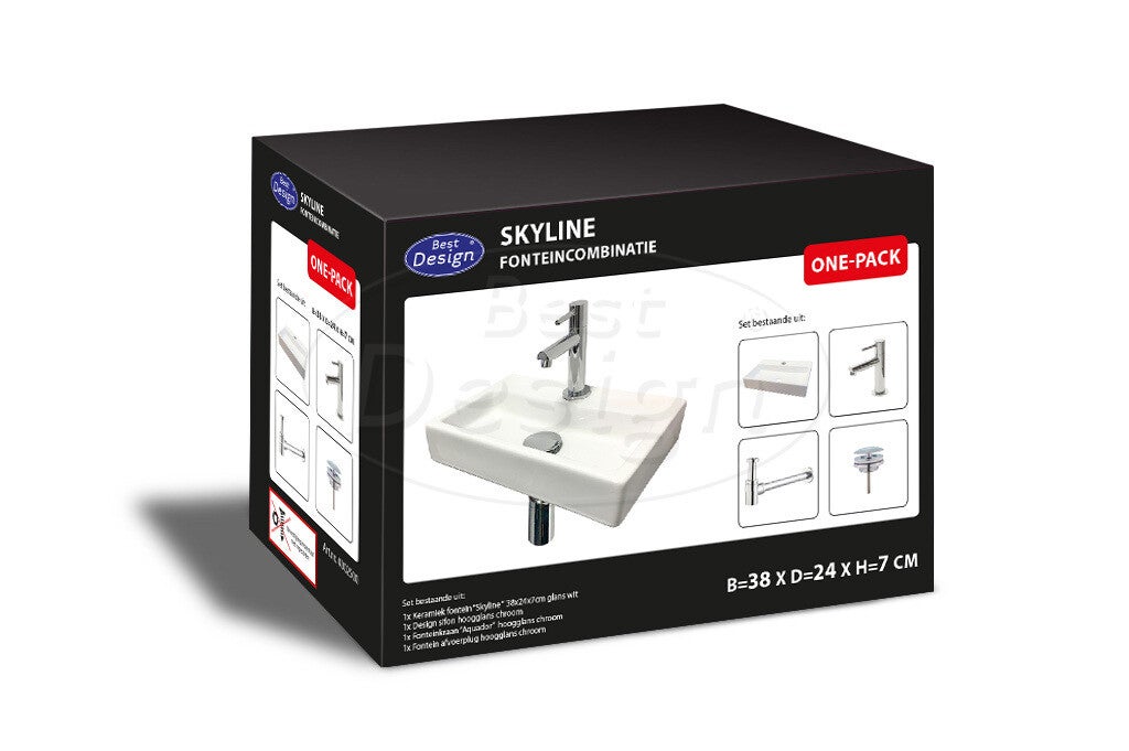 Best Design - One Pack fonteincombinatie Skyline Glans-Wit