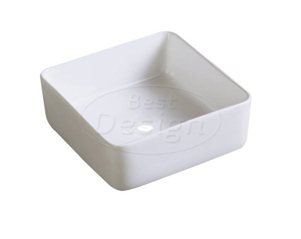Best Design - Bissel opbouw-waskom 31x31x12,5cm Glans-Wit