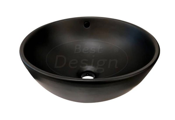 Best Design - Ancona opbouw-waskom mat-zwart Ø=38cm H=16cm