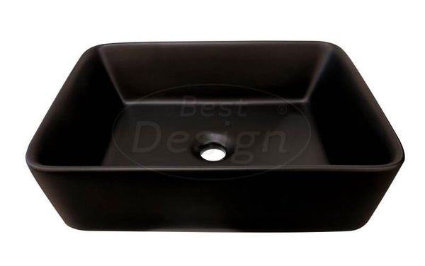 Best Design - Roveto opbouw-wastafel 48x37x13cm Mat-zwart