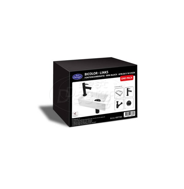Best Design - One Pack fonteincombinatie-Bicolor Mini-Block Links Wit / zwart