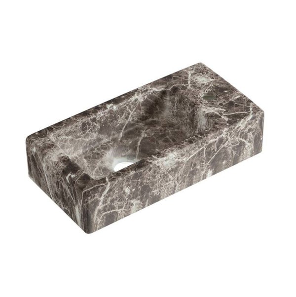 Best Design - Allure-Brown fontein rechts 36 x 18 x 9 cm Mat-bruin marmer-look