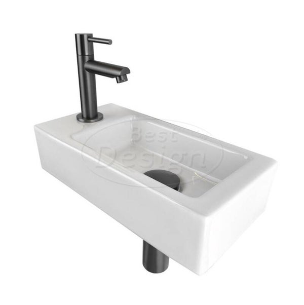 Best Design - One Pack fonteincombinatie Bicolor-Moya Mini-Block Links Gunmetal / Glans-wit