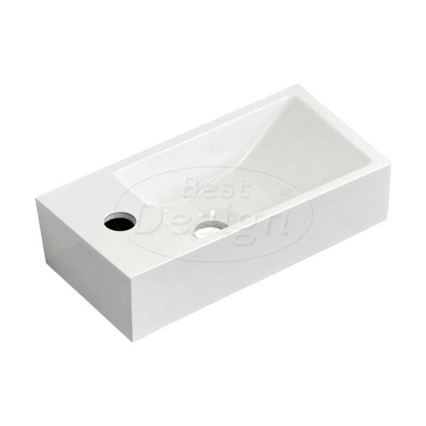 Best Design - Ibeco fontein 36x18x9cm L&R met kraangat Glans-Wit