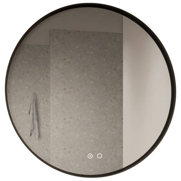 Gliss Design - Athena Ronde LED Badkamerspiegel (Mat Zwart)