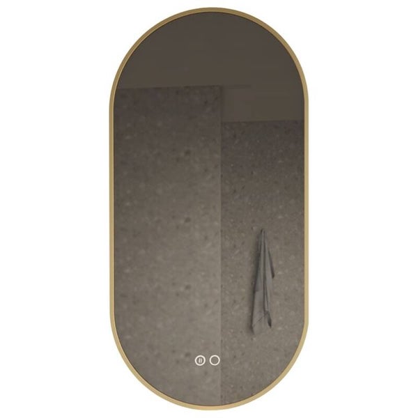 Gliss Design - Aura Ovale LED Badkamerspiegel (Mat Goud)