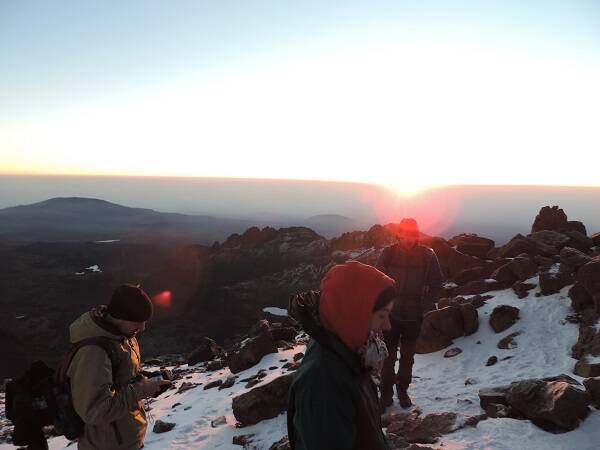 Epic Active Mountain Adventures in climbing, trekking, hiking, walking to summit trip packages, travel guides in mountaineering Kenya.,Sun Rise Views Mt Kenya Summit.