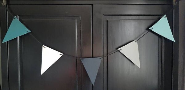 Leren vlaggenlijn blauw