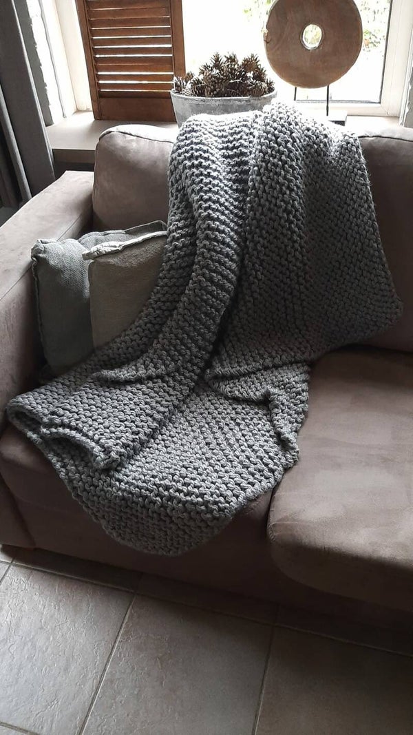 Woondeken XXL garen grijs