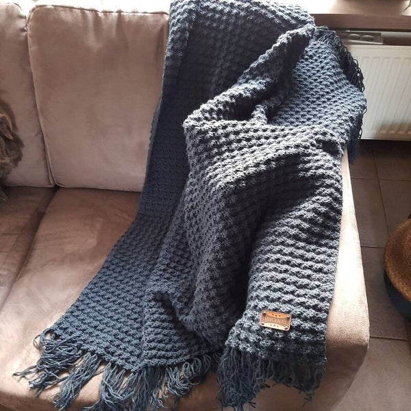 Woondeken jeansblauw