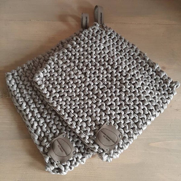 Set pannenlappen grijs