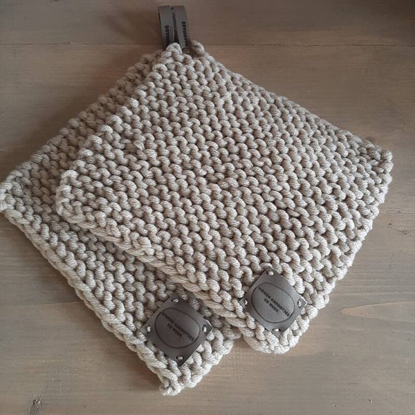 Set pannenlappen beige