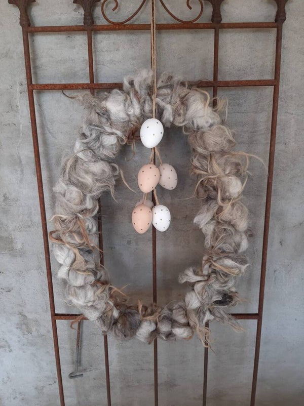 Paas decoratie wolkrans ei L 01