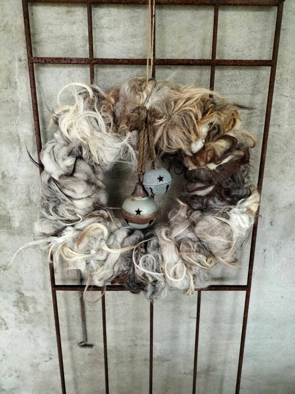 Schapenwol krans gemêleerd 11