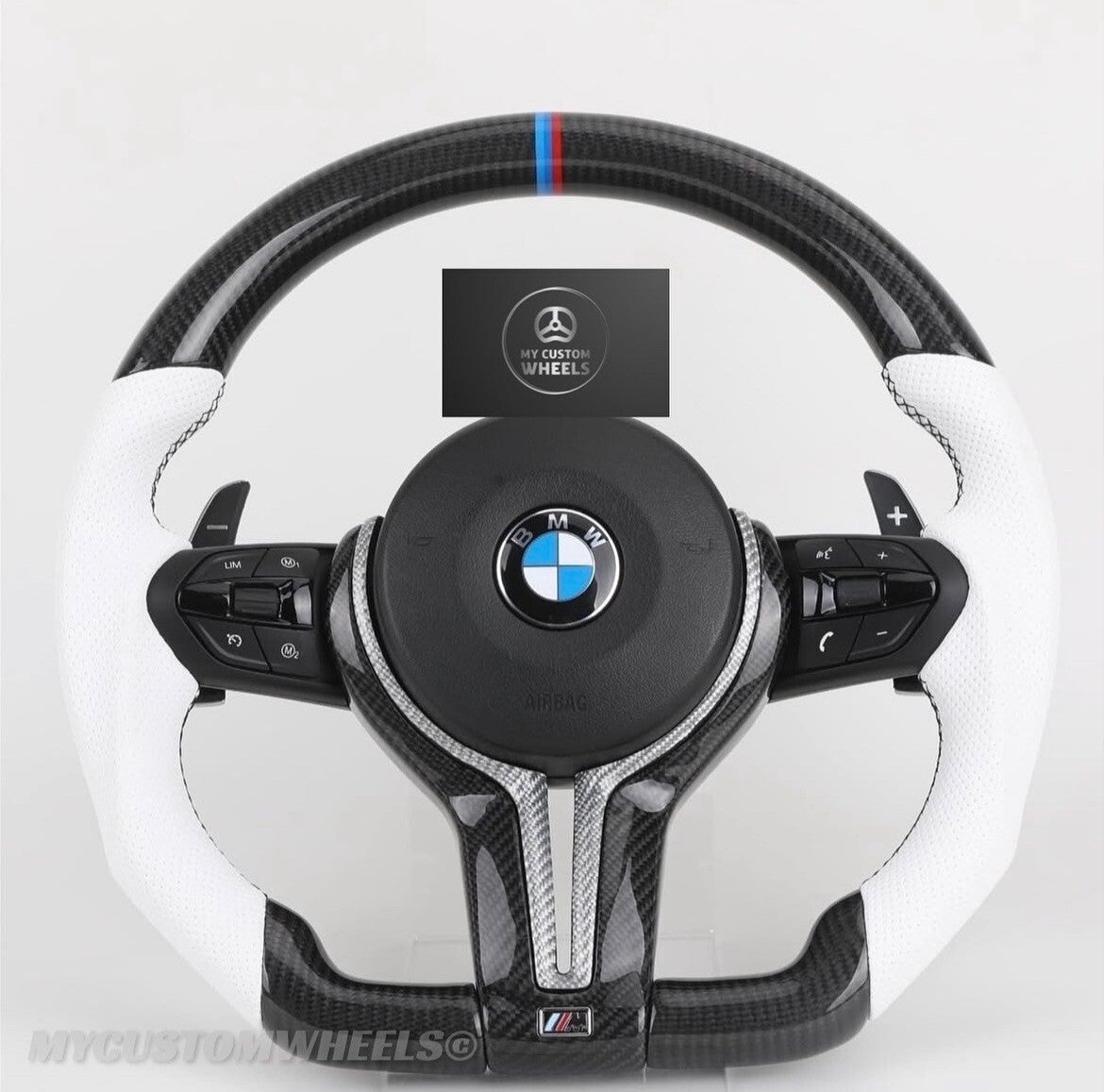 BMW Carbon Fiber Leather Steering Wheel | Full Set No airbag internal