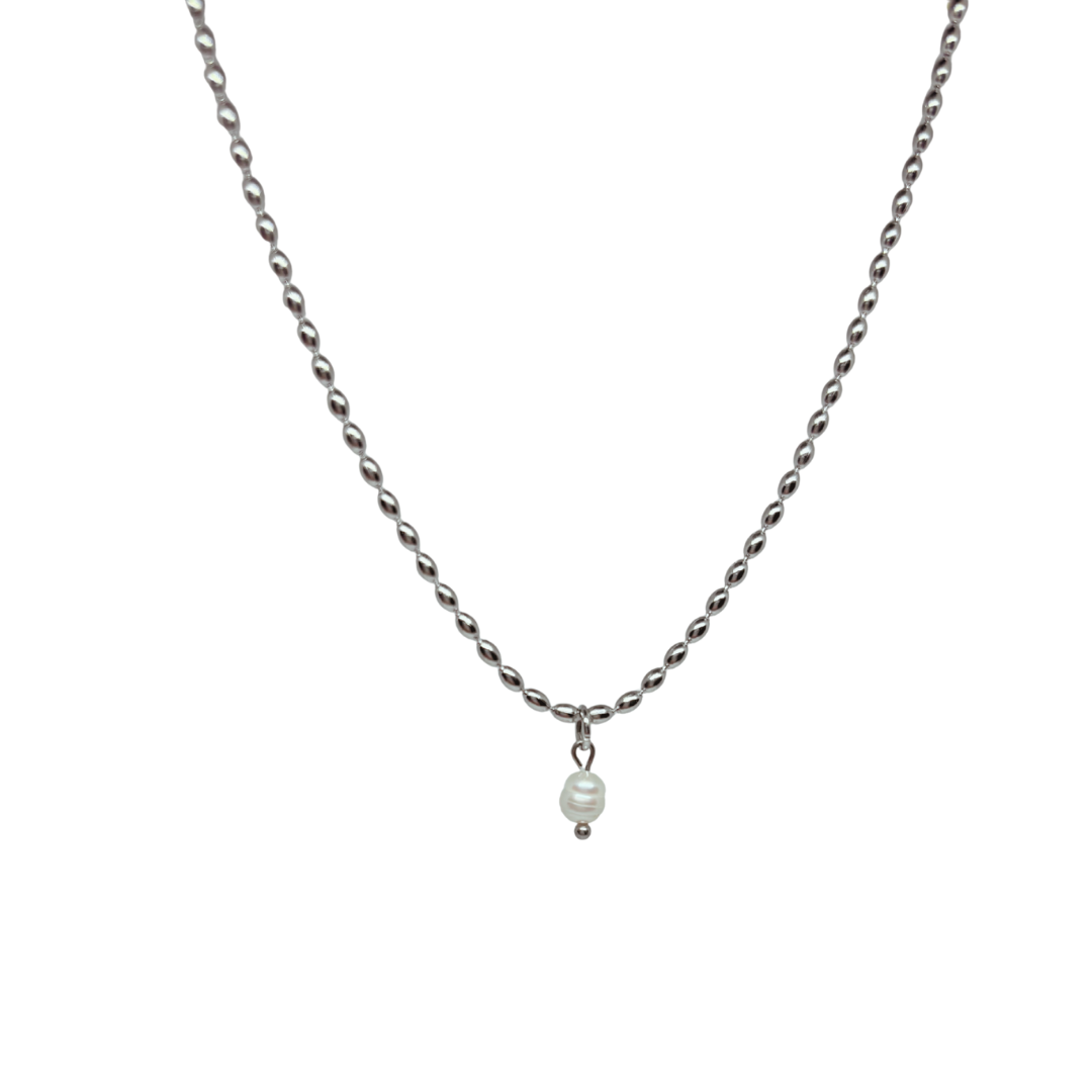 Parel ketting zilver