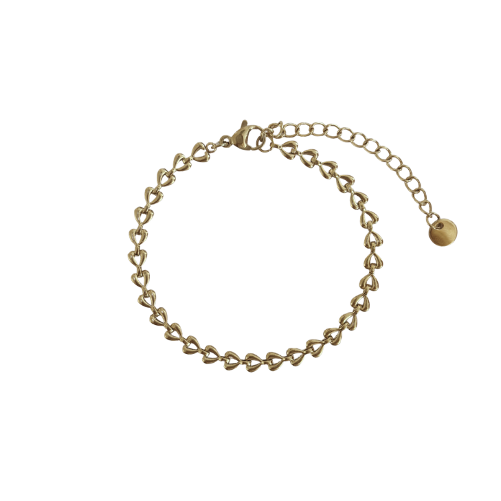 Hartjes schakel armband goud